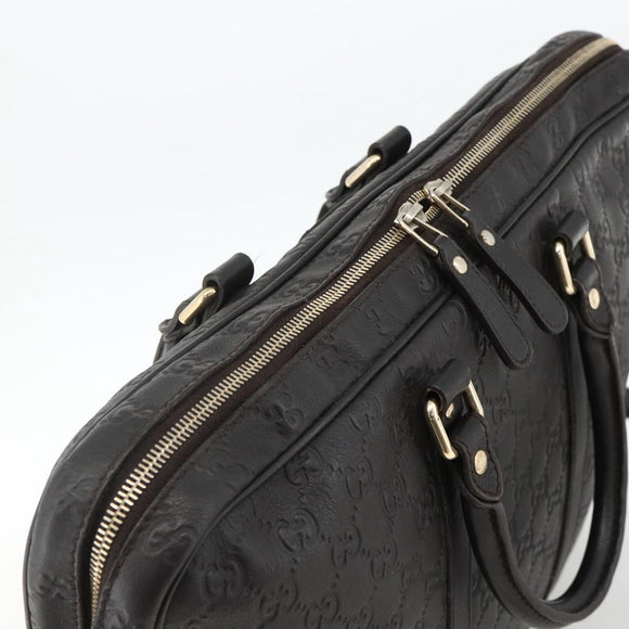 GUCCI GG Canvas Guccissima Bag Leather 2way Black Gold 208463 Auth ka3424