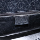 GUCCI Bamboo Tote Bag Leather Black Silver 002 1034 3444 Auth ka3425-14