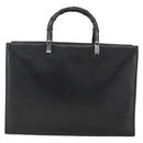 GUCCI Bamboo Tote Bag Leather Black Silver 002 1034 3444 Auth ka3425-2