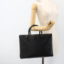 GUCCI Bamboo Tote Bag Leather Black Silver 002 1034 3444 Auth ka3425-21