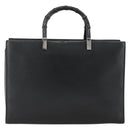 GUCCI Bamboo Tote Bag Leather Black Silver 002 1034 3444 Auth ka3425-3