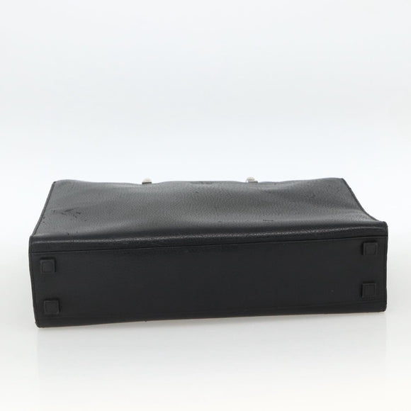 GUCCI Bamboo Tote Bag Leather Black Silver 002 1034 3444 Auth ka3425