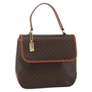 CELINE Macadam Canvas Hand Bag PVC Leather Brown Gold Auth ka3426-1