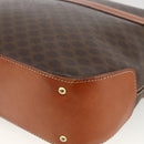 CELINE Macadam Canvas Hand Bag PVC Leather Brown Gold Auth ka3426-12