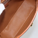CELINE Macadam Canvas Hand Bag PVC Leather Brown Gold Auth ka3426-16