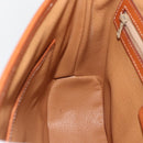 CELINE Macadam Canvas Hand Bag PVC Leather Brown Gold Auth ka3426-18