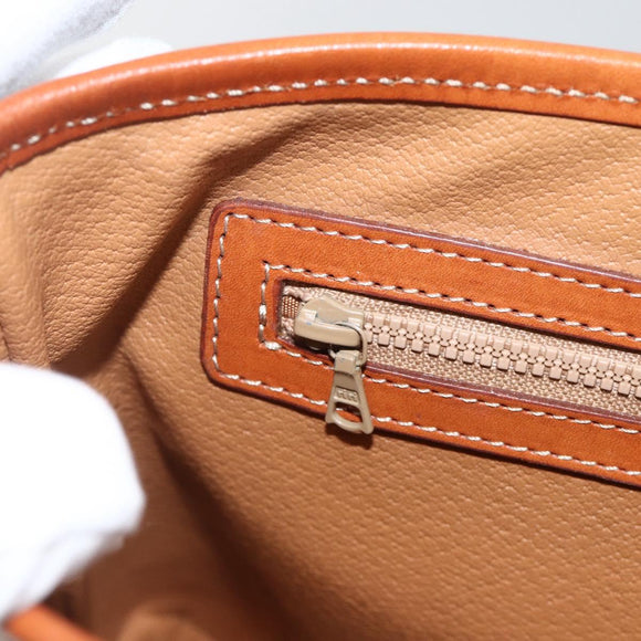 CELINE Macadam Canvas Hand Bag PVC Leather Brown Gold Auth ka3426