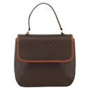 CELINE Macadam Canvas Hand Bag PVC Leather Brown Gold Auth ka3426-2
