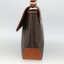 CELINE Macadam Canvas Hand Bag PVC Leather Brown Gold Auth ka3426-5