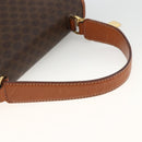 CELINE Macadam Canvas Hand Bag PVC Leather Brown Gold Auth ka3426-7