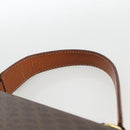 CELINE Macadam Canvas Hand Bag PVC Leather Brown Gold Auth ka3426-8