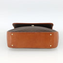 CELINE Macadam Canvas Hand Bag PVC Leather Brown Gold Auth ka3426-9
