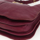 SAINT LAURENT Shoulder Bag Leather Purple Gold 291204 Auth ka3427-10