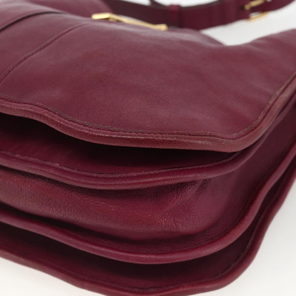 SAINT LAURENT Shoulder Bag Leather Purple Gold 291204 Auth ka3427