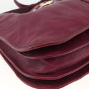 SAINT LAURENT Shoulder Bag Leather Purple Gold 291204 Auth ka3427-11