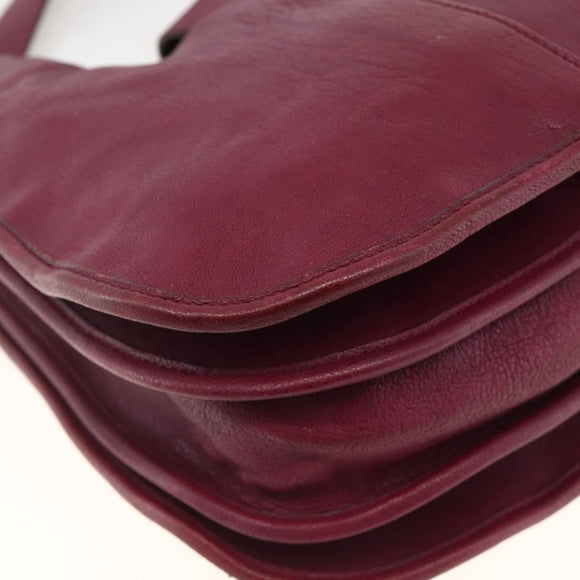 SAINT LAURENT Shoulder Bag Leather Purple Gold 291204 Auth ka3427
