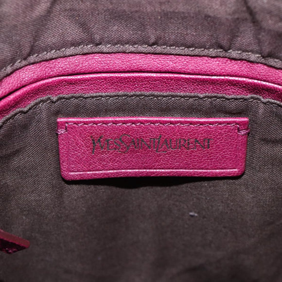 SAINT LAURENT Shoulder Bag Leather Purple Gold 291204 Auth ka3427
