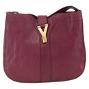 SAINT LAURENT Shoulder Bag Leather Purple Gold 291204 Auth ka3427-2