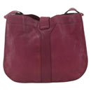 SAINT LAURENT Shoulder Bag Leather Purple Gold 291204 Auth ka3427-3