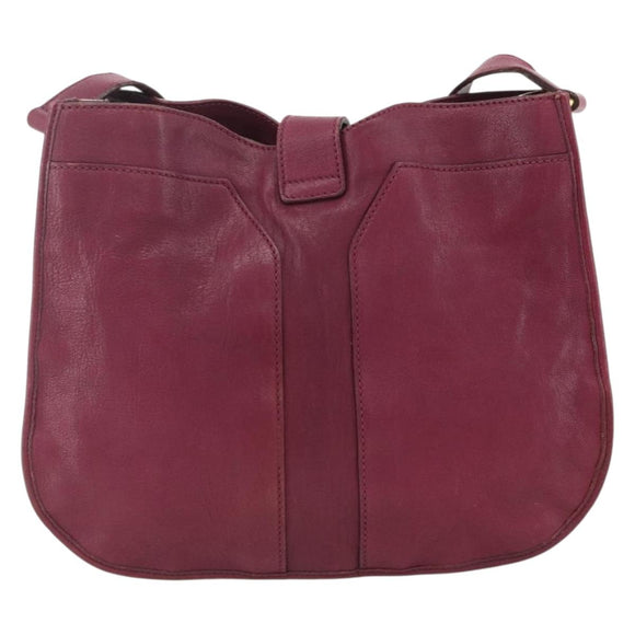 SAINT LAURENT Shoulder Bag Leather Purple Gold 291204 Auth ka3427