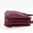 SAINT LAURENT Shoulder Bag Leather Purple Gold 291204 Auth ka3427-5