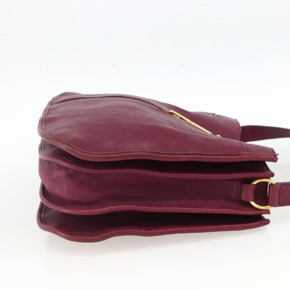 SAINT LAURENT Shoulder Bag Leather Purple Gold 291204 Auth ka3427