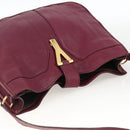 SAINT LAURENT Shoulder Bag Leather Purple Gold 291204 Auth ka3427-6