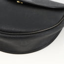 Christian Dior Honeycomb Canvas Shoulder Bag PVC Leather Black Gold Auth ka3429-10