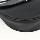 Christian Dior Honeycomb Canvas Shoulder Bag PVC Leather Black Gold Auth ka3429-11