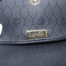 Christian Dior Honeycomb Canvas Shoulder Bag PVC Leather Black Gold Auth ka3429-15