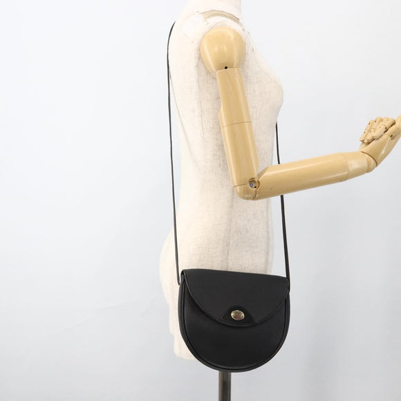 Christian Dior Honeycomb Canvas Shoulder Bag PVC Leather Black Gold Auth ka3429