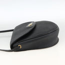 Christian Dior Honeycomb Canvas Shoulder Bag PVC Leather Black Gold Auth ka3429-4