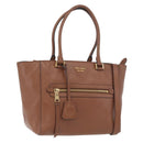 PRADA Hand Bag Leather 2way Brown Gold Auth ka3430A-1