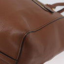 PRADA Hand Bag Leather 2way Brown Gold Auth ka3430A-13