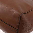 PRADA Hand Bag Leather 2way Brown Gold Auth ka3430A-15