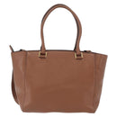 PRADA Hand Bag Leather 2way Brown Gold Auth ka3430A-3