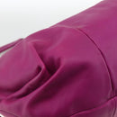 Salvatore Ferragamo Chain Hand Bag Leather Purple Gold Auth ka3431A-16
