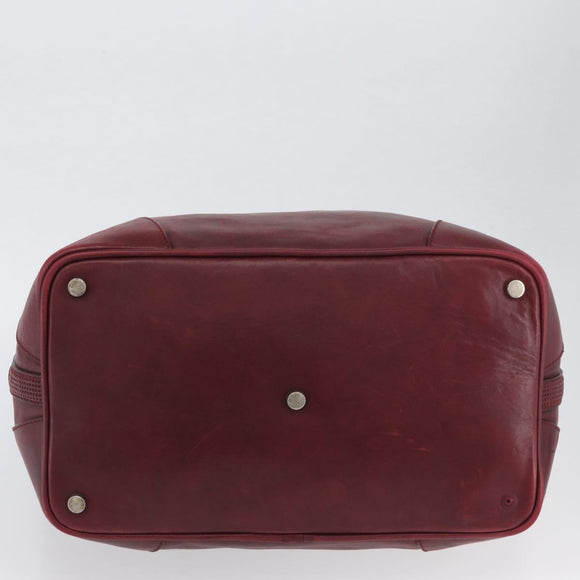 LOUIS VUITTON Cuir Bequia Grimo Boston Bag Bordeaux LV Auth ka3433