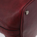 LOUIS VUITTON Cuir Bequia Grimo Boston Bag Bordeaux LV Auth ka3433-9