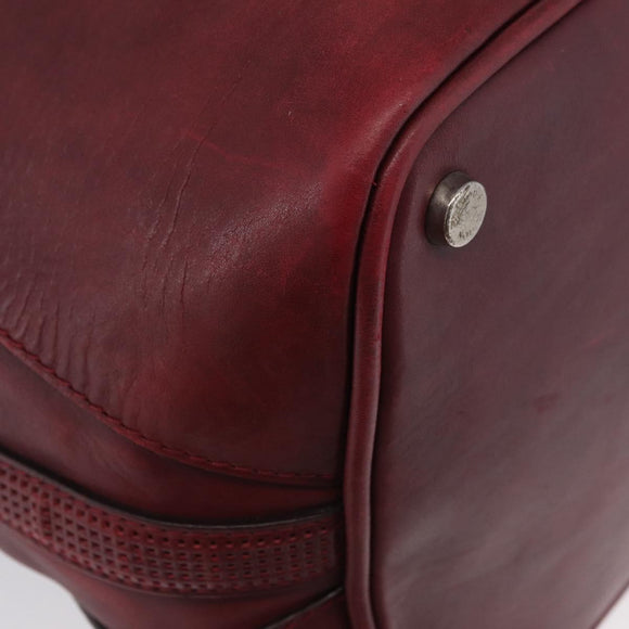 LOUIS VUITTON Cuir Bequia Grimo Boston Bag Bordeaux LV Auth ka3433