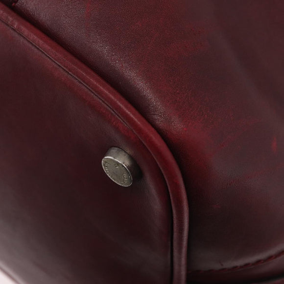 LOUIS VUITTON Cuir Bequia Grimo Boston Bag Bordeaux LV Auth ka3433
