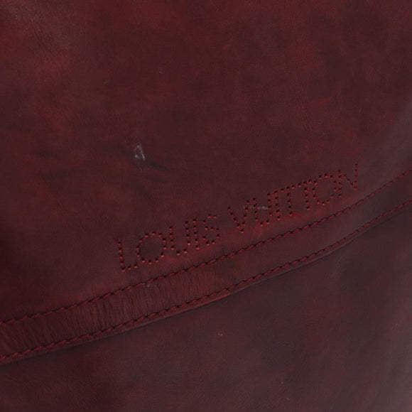 LOUIS VUITTON Cuir Bequia Grimo Boston Bag Bordeaux LV Auth ka3433