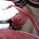 LOUIS VUITTON Cuir Bequia Grimo Boston Bag Bordeaux LV Auth ka3433-11
