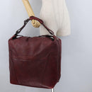 LOUIS VUITTON Cuir Bequia Grimo Boston Bag Bordeaux LV Auth ka3433-25