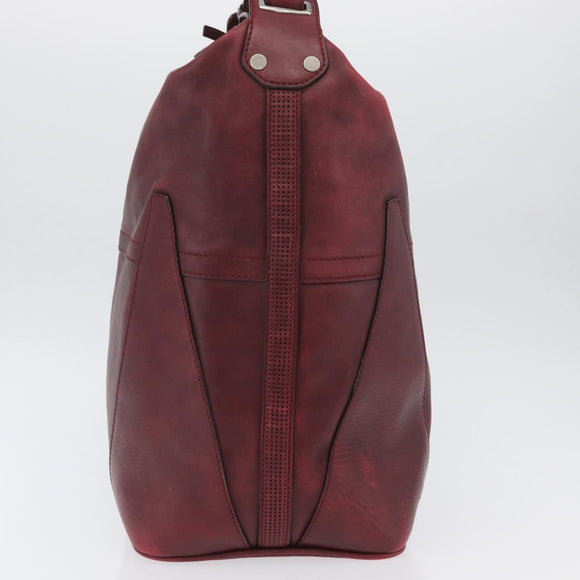 LOUIS VUITTON Cuir Bequia Grimo Boston Bag Bordeaux LV Auth ka3433