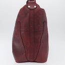 LOUIS VUITTON Cuir Bequia Grimo Boston Bag Bordeaux LV Auth ka3433-4
