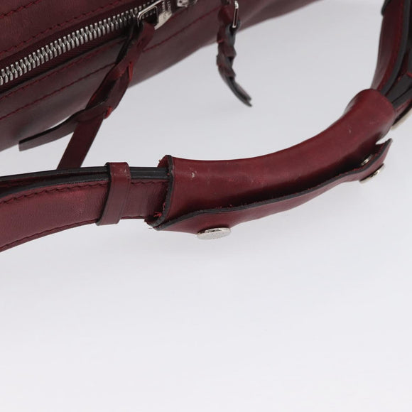 LOUIS VUITTON Cuir Bequia Grimo Boston Bag Bordeaux LV Auth ka3433