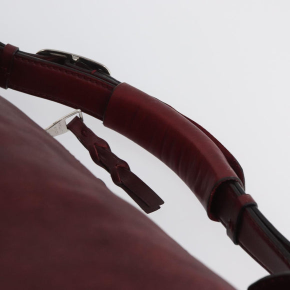 LOUIS VUITTON Cuir Bequia Grimo Boston Bag Bordeaux LV Auth ka3433