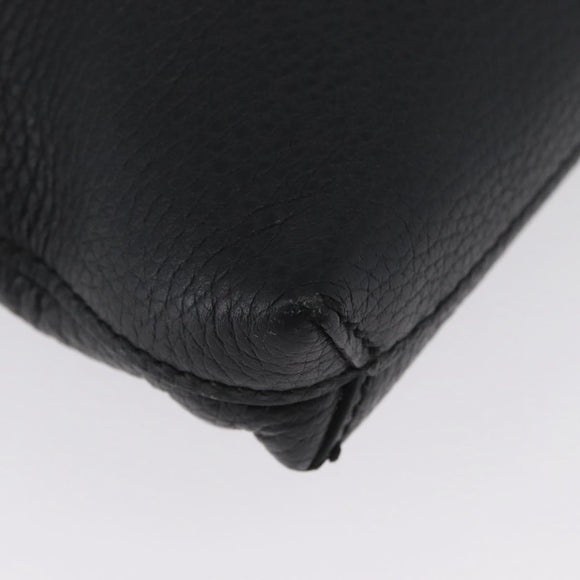 GUCCI Shoulder Bag Leather Black Silver 394915 Auth ka3437