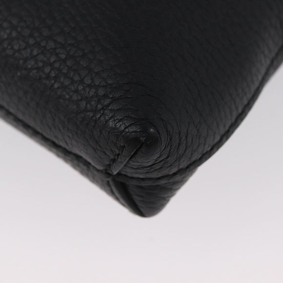GUCCI Shoulder Bag Leather Black Silver 394915 Auth ka3437